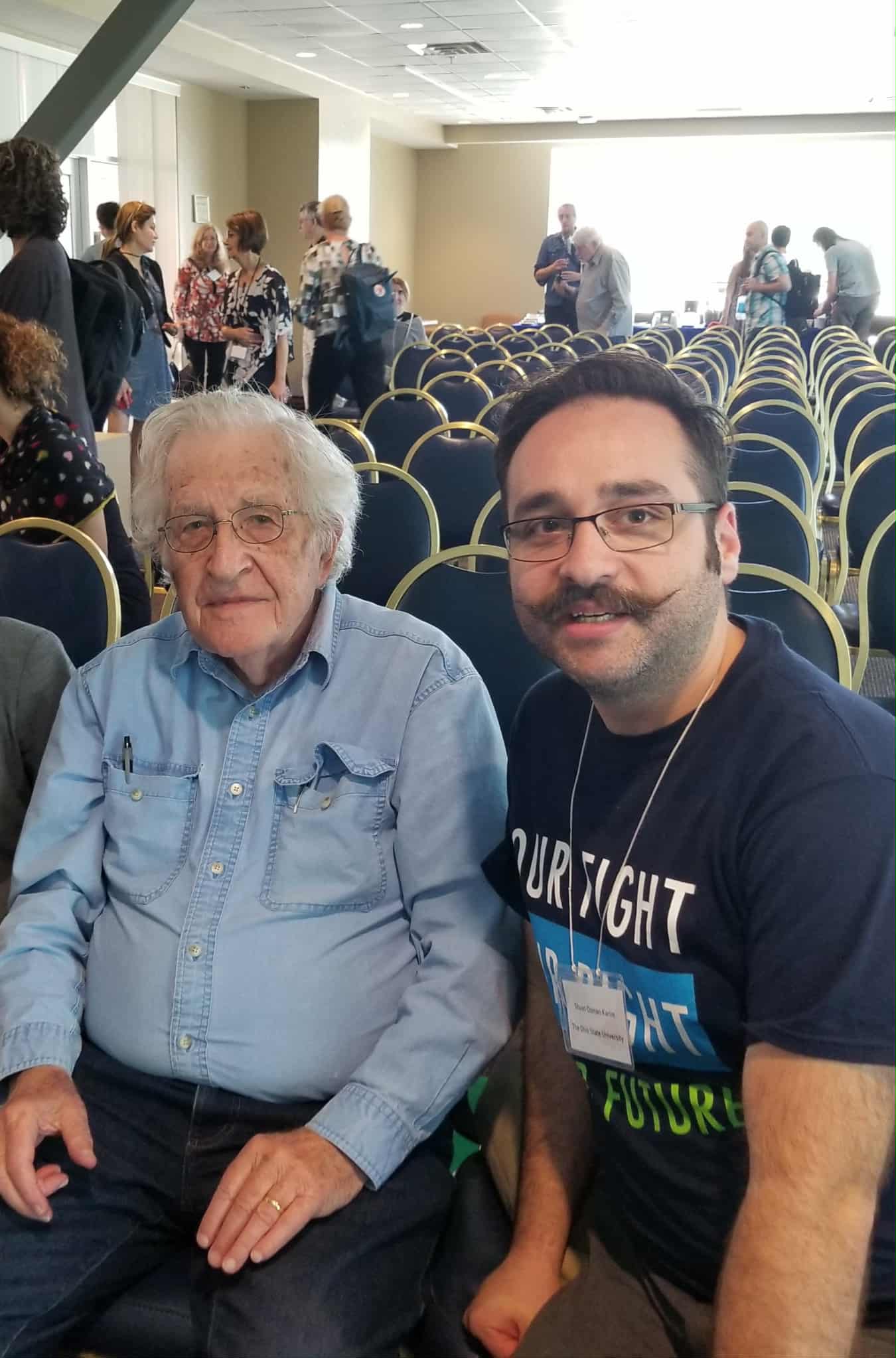 Noam Chomsky and Shuan Karim at conference